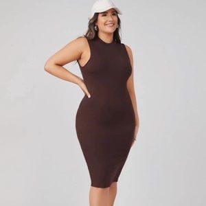 Plus...Solid Bodycon dress...